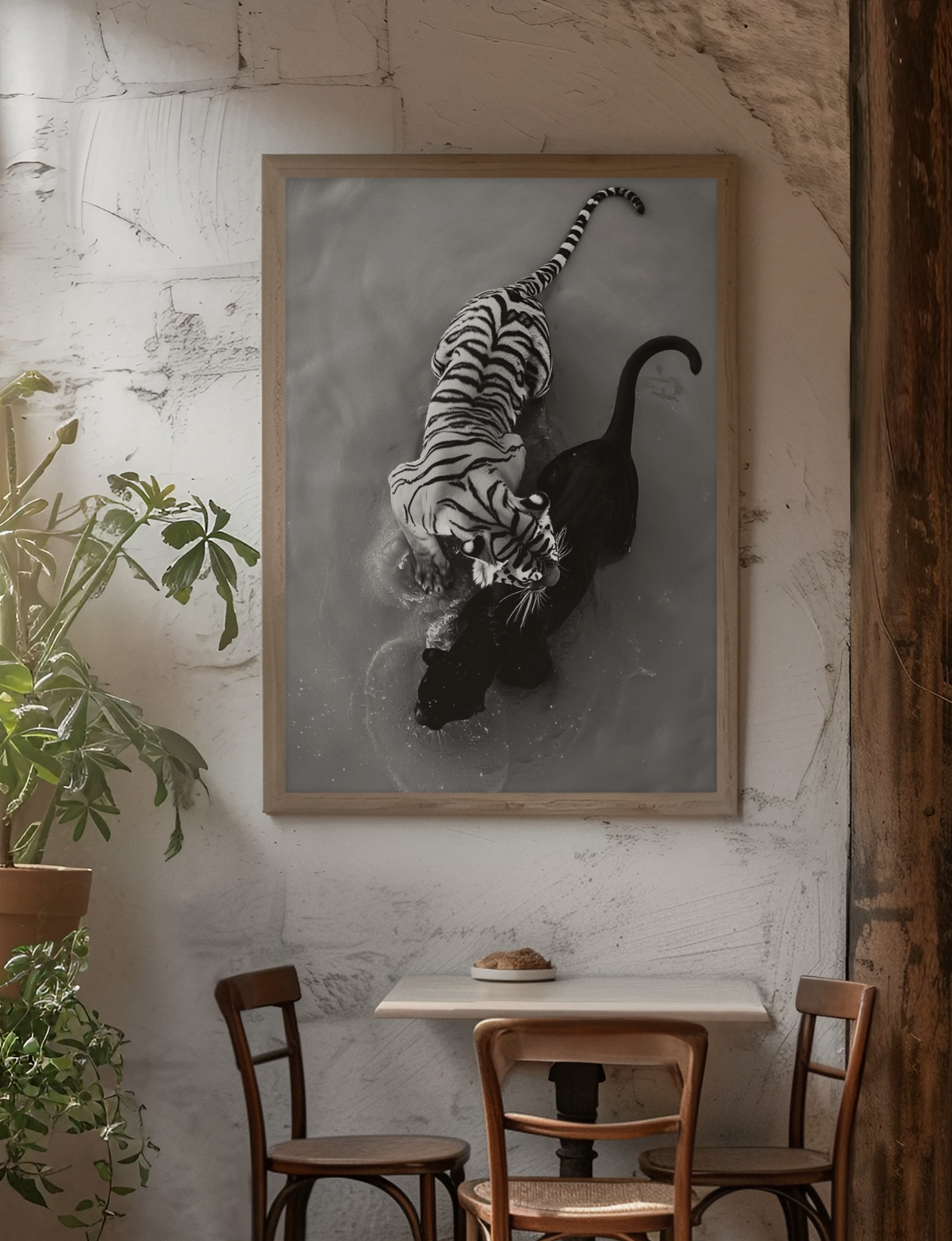 Timeless Leopard & Black Panther Portrait Wall Mount | Bold 90s Fashion Style Modern House Decor