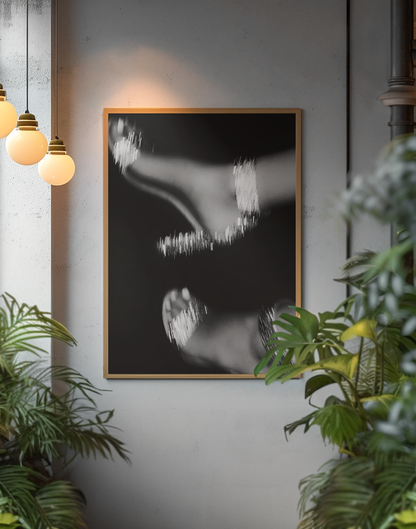 Minimalistic Sparkling Heels Illustration Wall Art | Timeless Fashion Girly Black & White Room Print