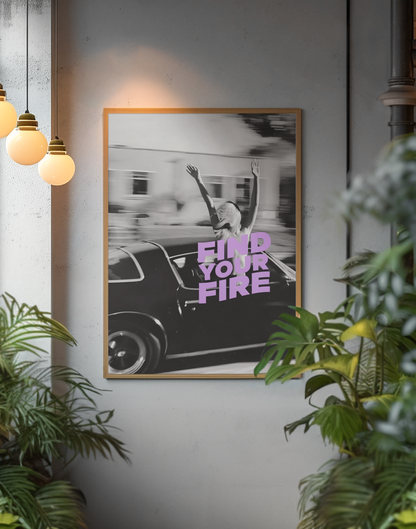 Find Your Fire Fashion Aesthetics Positive Spread Print | Y2K Girly Fashion Room Wall Mount