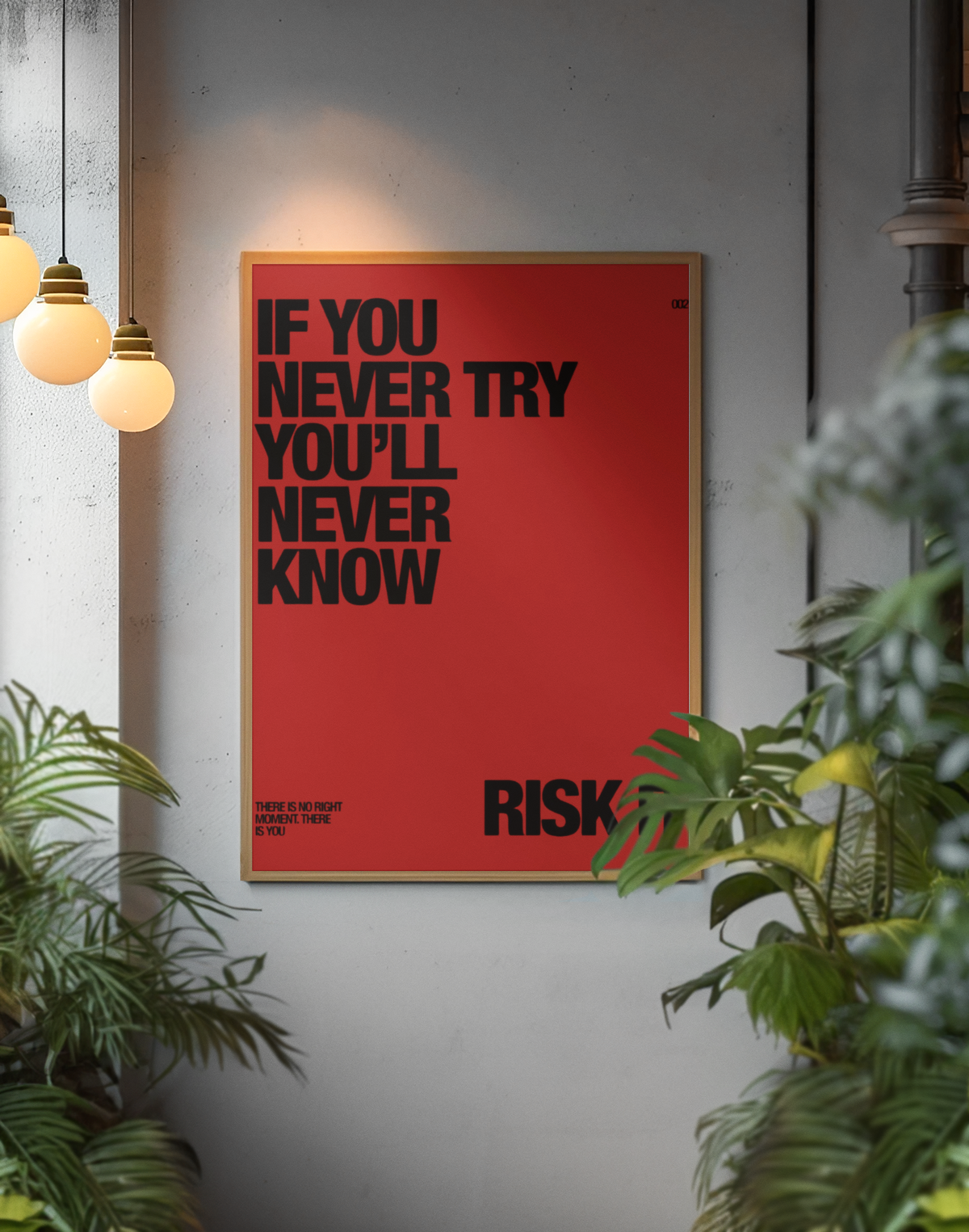 If You Never Try Youll Never Know Risk It Poster | Red & Black Aesthetics Chic Dorm Art