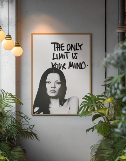 The Only Limit Is Your Mind Quote Saying Poster | Aesthetic Girly Chic Fashion Wall Art
