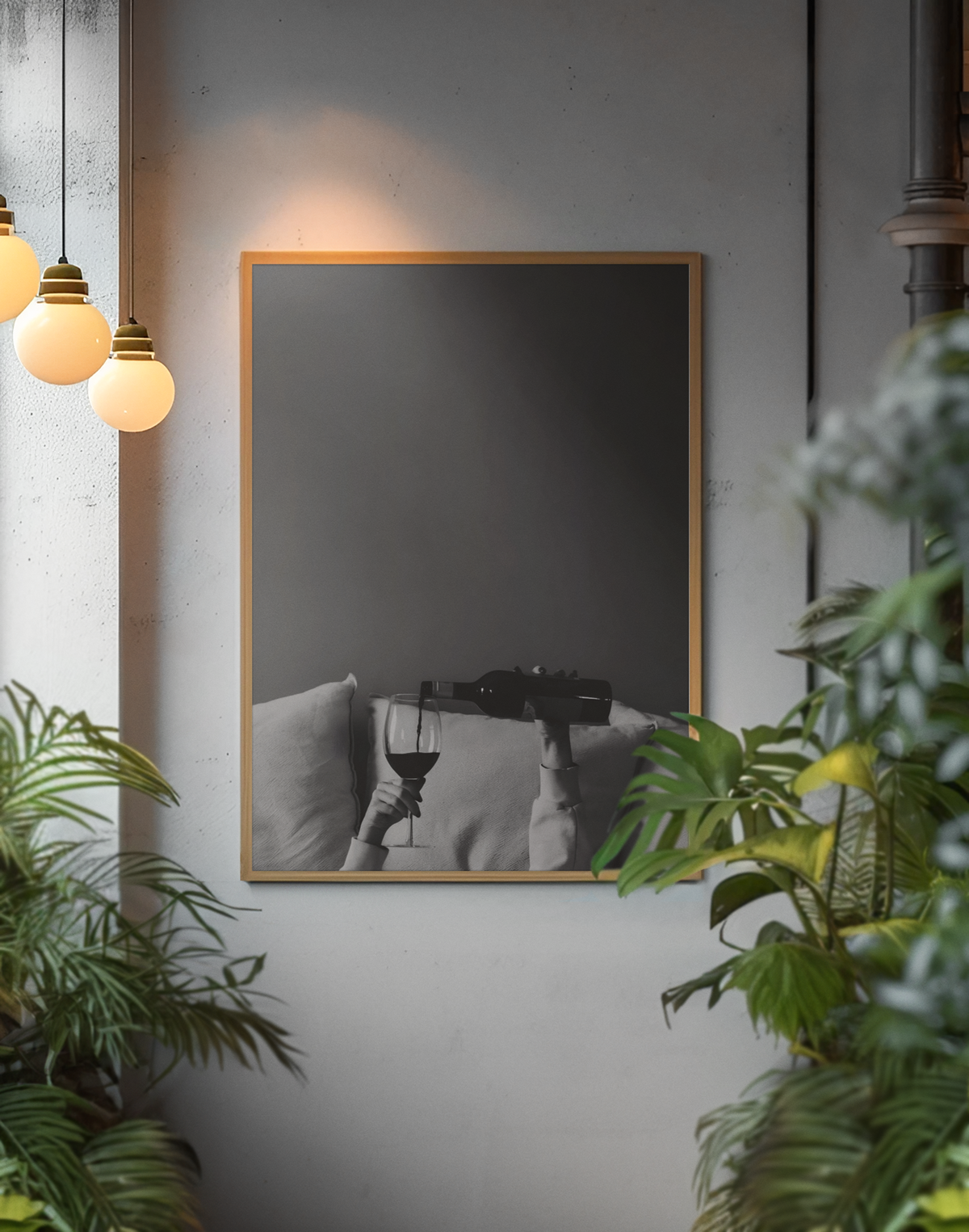 Y2K Wine Pouring In Bed Morning Aesthetics Wall Art | Timeless Girly Apartament Fashion Poster