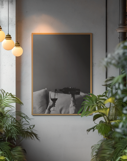 Y2K Wine Pouring In Bed Morning Aesthetics Wall Art | Timeless Girly Apartament Fashion Poster
