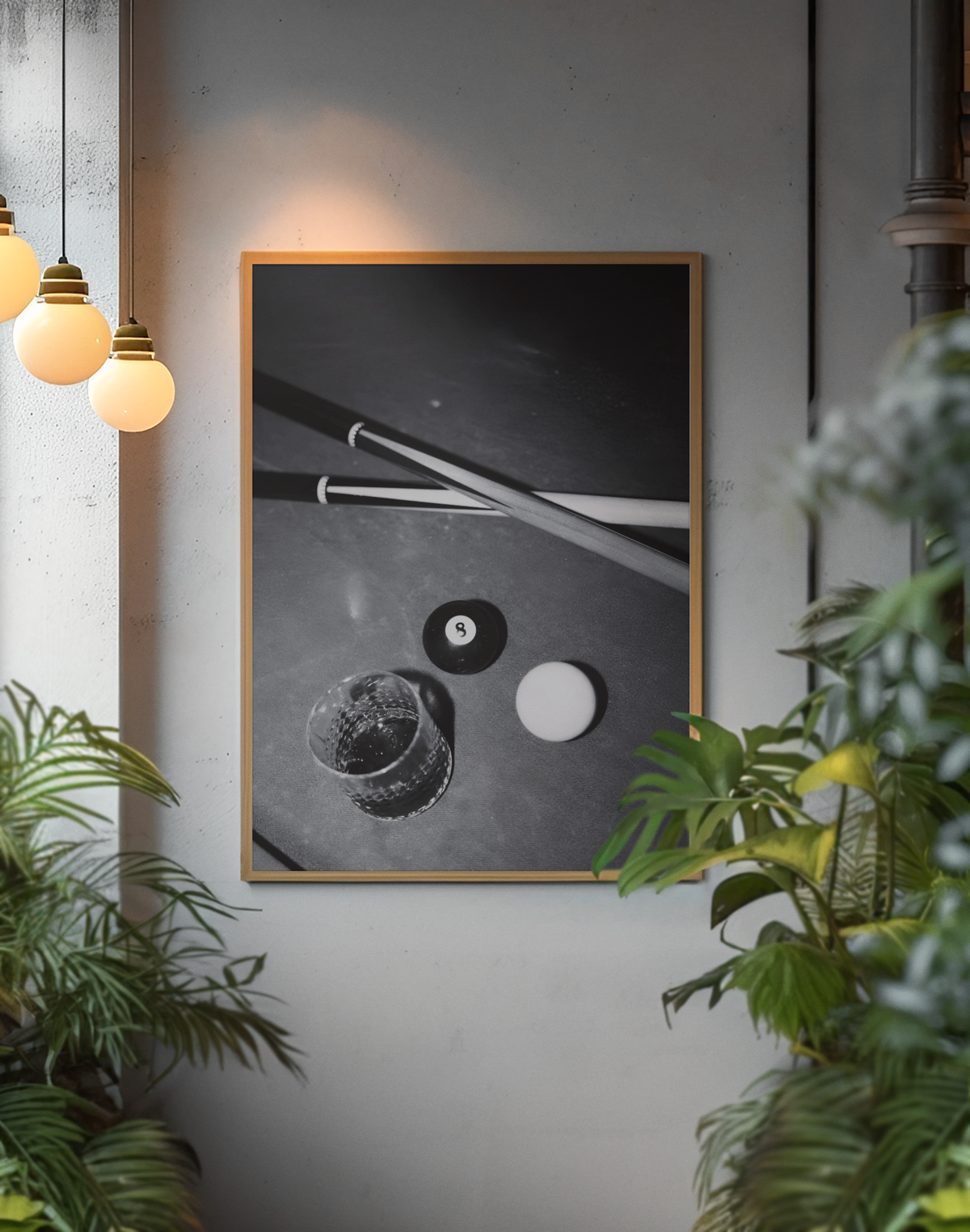 8 Ball Pool Table Game Illustration Wall Mount | Endless Fashion Aesthetics Room Decor