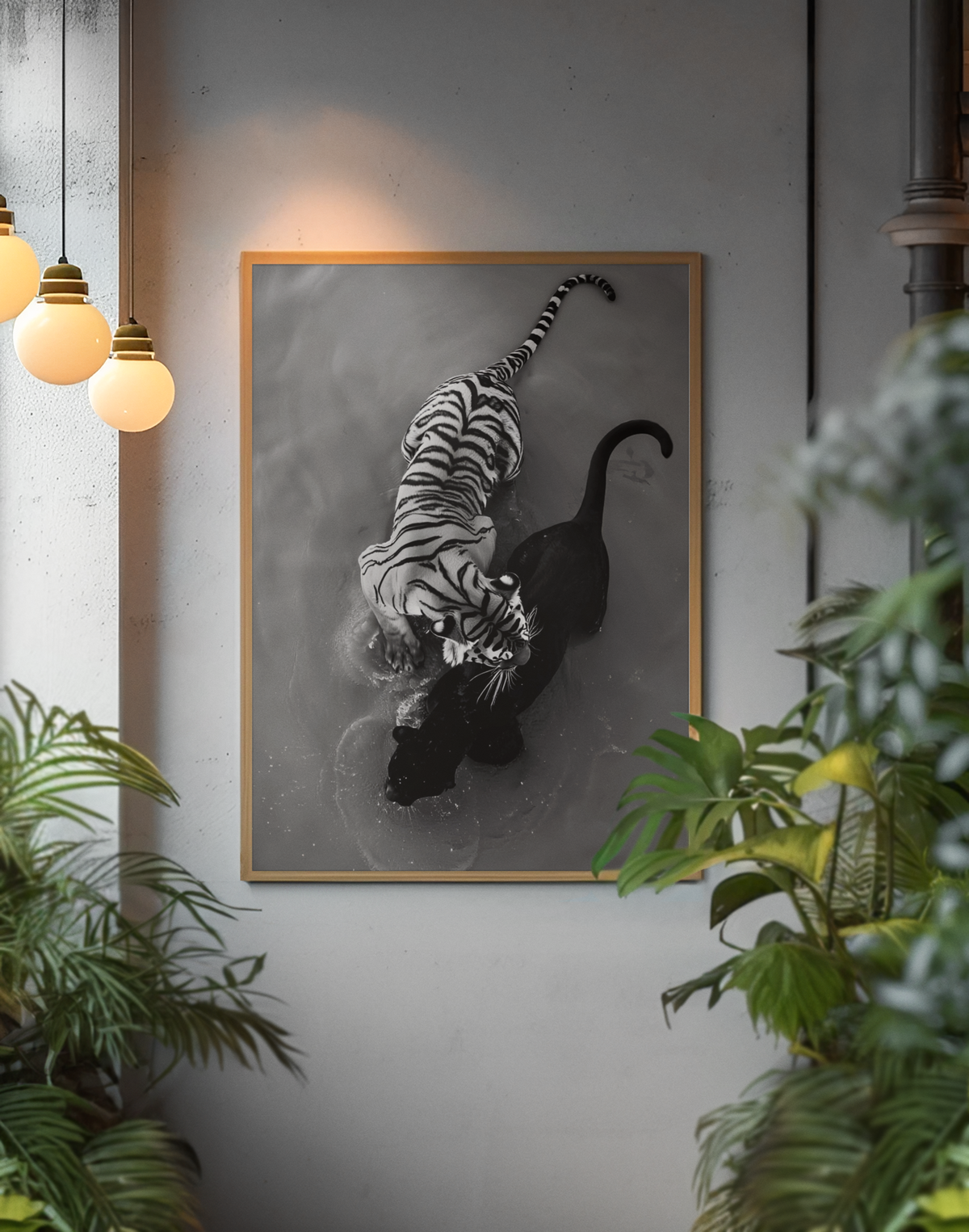 Timeless Leopard & Black Panther Portrait Wall Mount | Bold 90s Fashion Style Modern House Decor