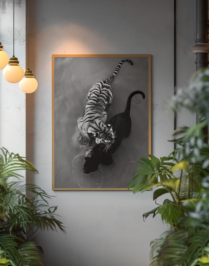 Timeless Leopard & Black Panther Portrait Wall Mount | Bold 90s Fashion Style Modern House Decor