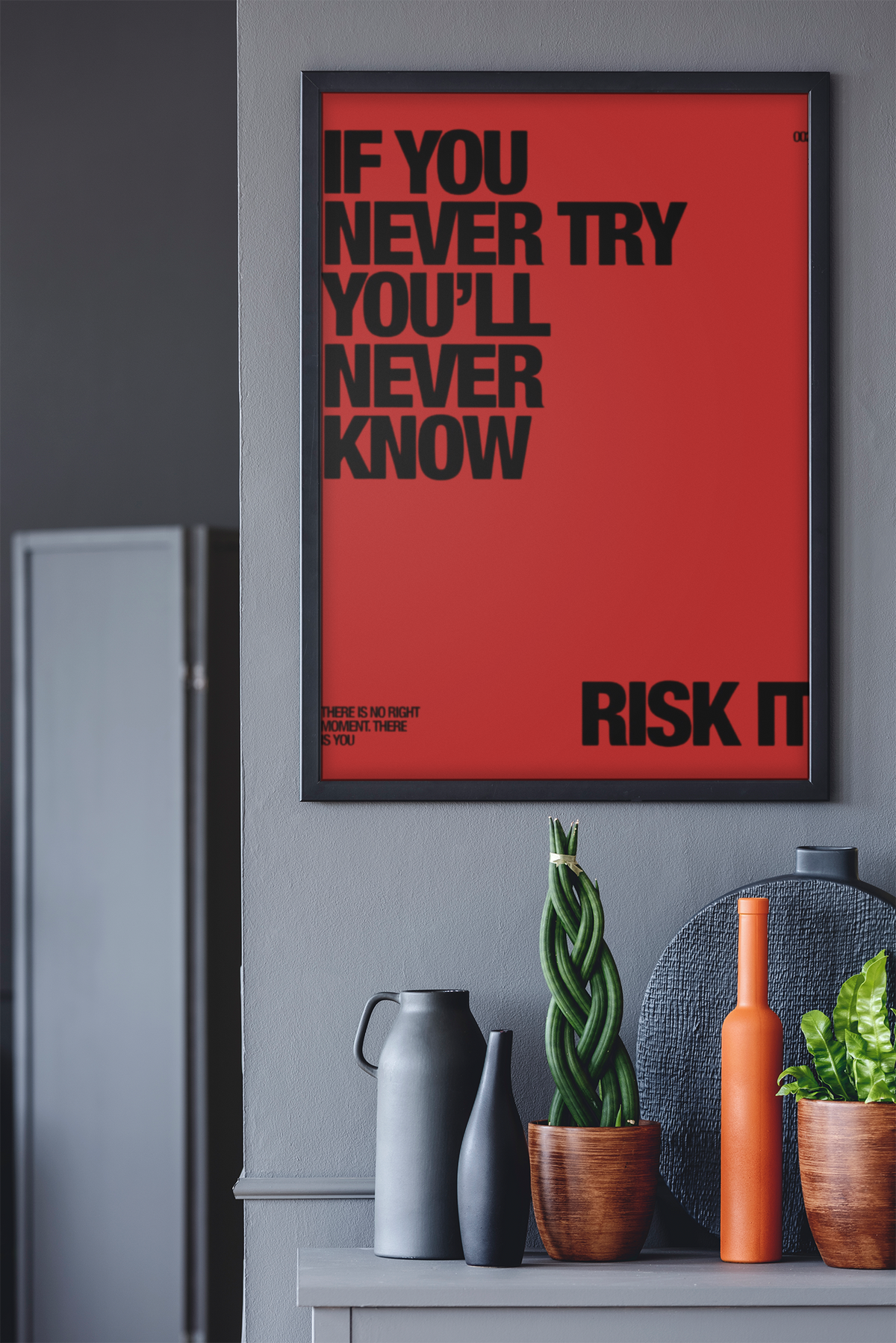 If You Never Try Youll Never Know Risk It Poster | Red & Black Aesthetics Chic Dorm Art