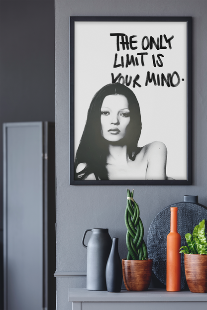The Only Limit Is Your Mind Quote Saying Poster | Aesthetic Girly Chic Fashion Wall Art
