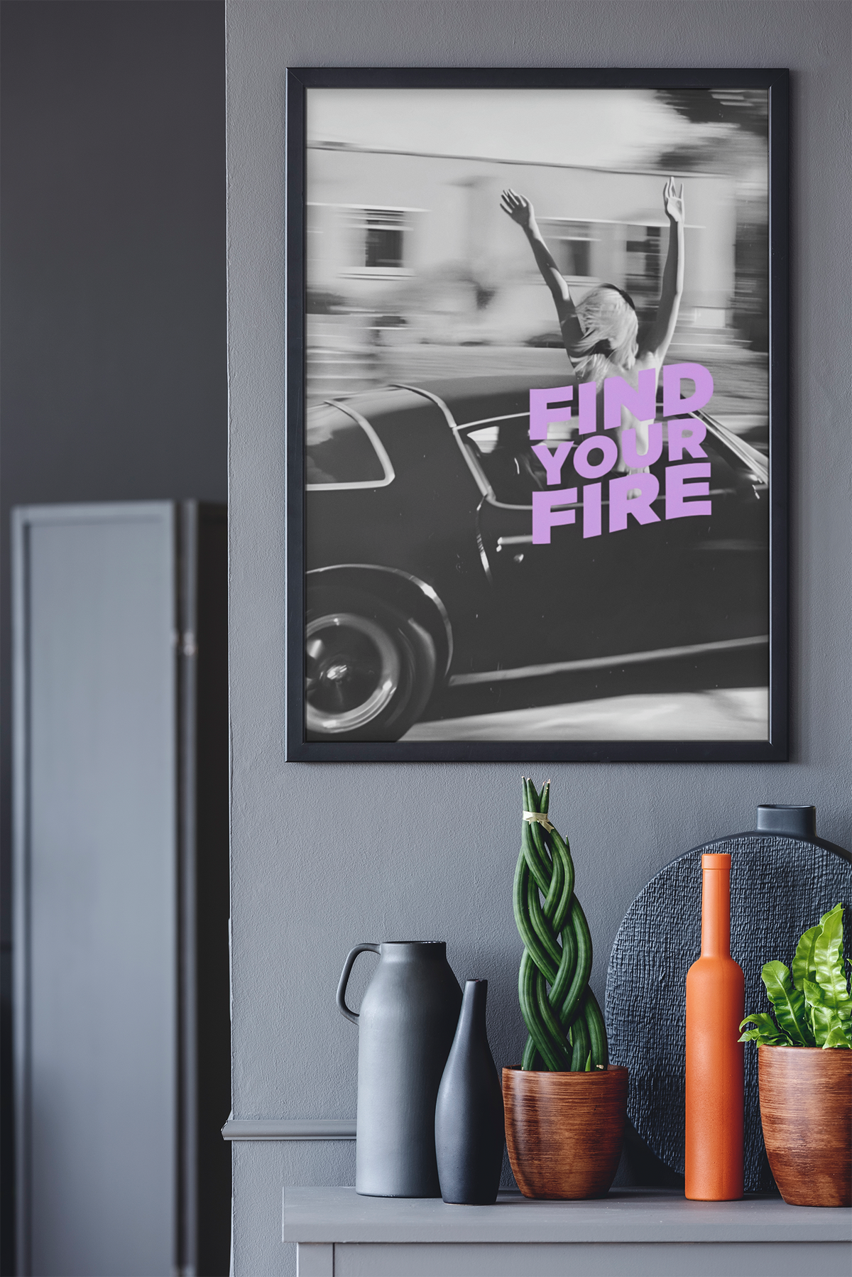 Find Your Fire Fashion Aesthetics Positive Spread Print | Y2K Girly Fashion Room Wall Mount