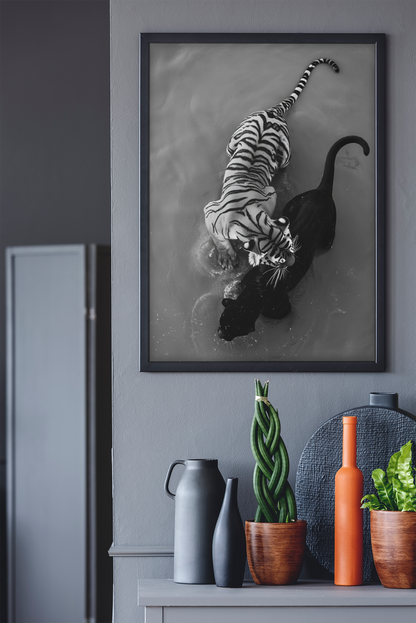 Timeless Leopard & Black Panther Portrait Wall Mount | Bold 90s Fashion Style Modern House Decor