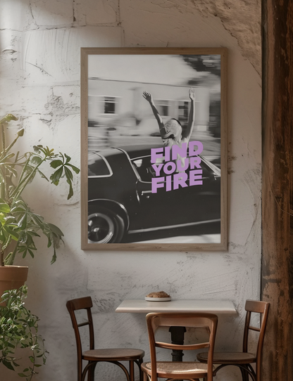 Find Your Fire Fashion Aesthetics Positive Spread Print | Y2K Girly Fashion Room Wall Mount