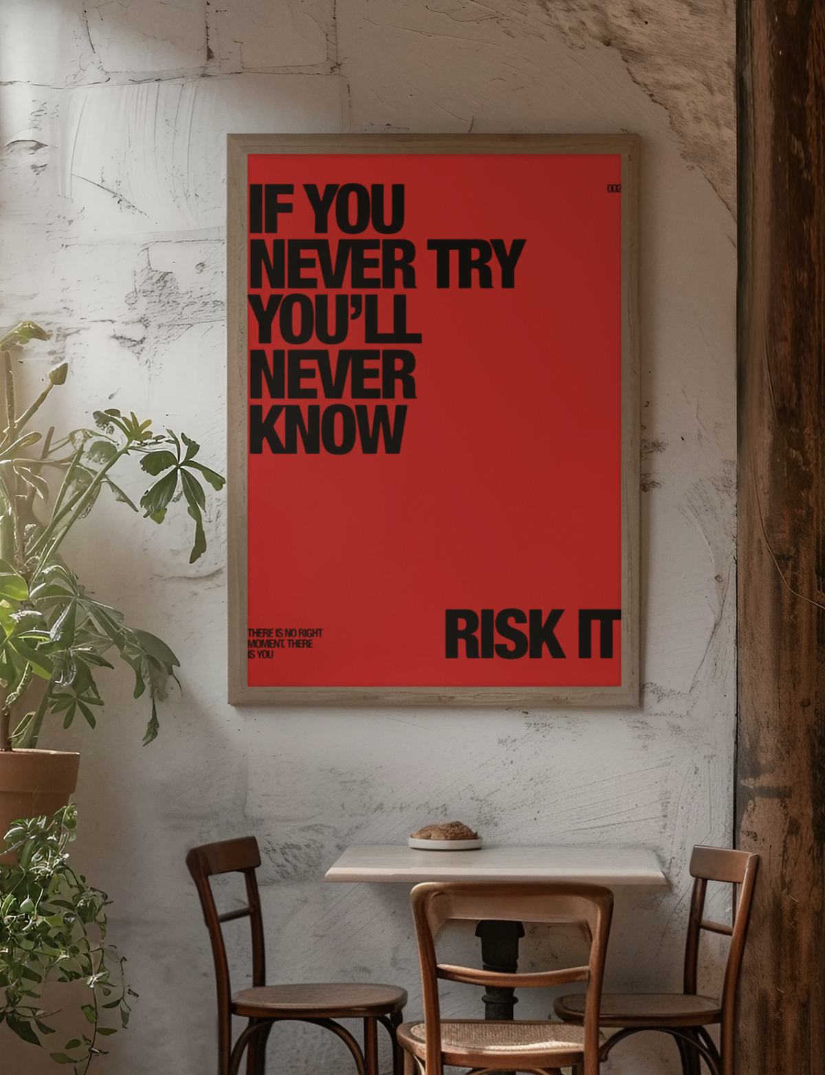 If You Never Try Youll Never Know Risk It Poster | Red & Black Aesthetics Chic Dorm Art