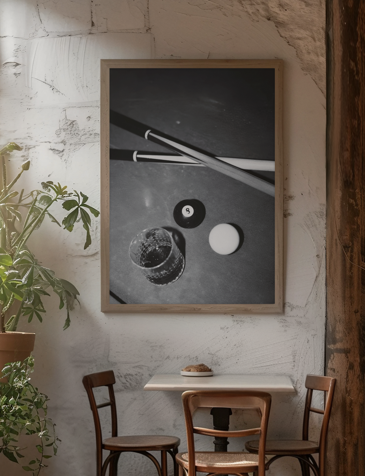 8 Ball Pool Table Game Illustration Wall Mount | Endless Fashion Aesthetics Room Decor