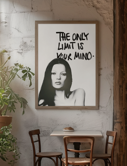 The Only Limit Is Your Mind Quote Saying Poster | Aesthetic Girly Chic Fashion Wall Art