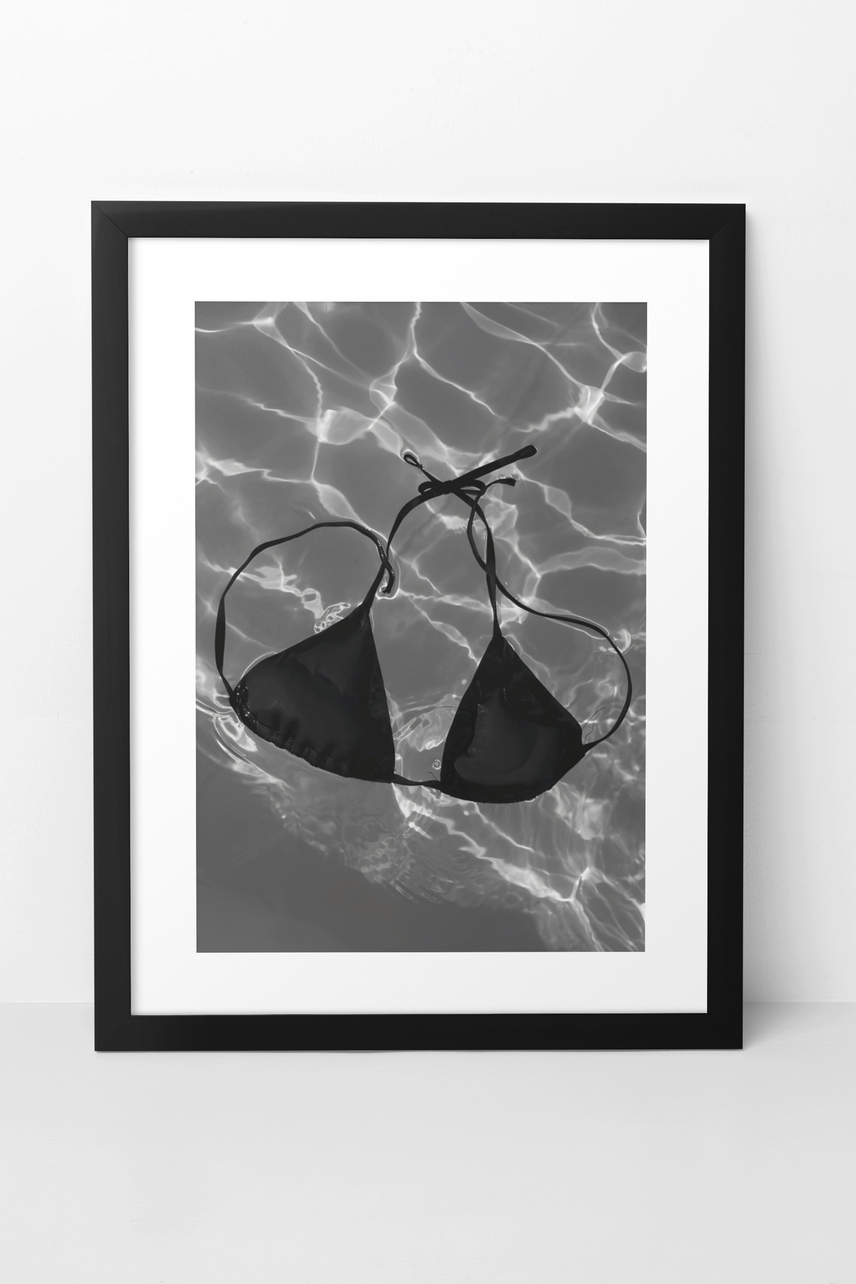 Minimalistic Bikini Top Loose In Ocean Wall Art | Y2K Modern House Chic Art Bedroom Decor