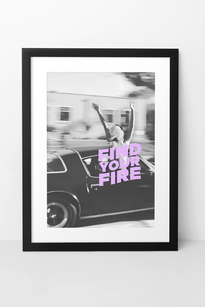 Find Your Fire Fashion Aesthetics Positive Spread Print | Y2K Girly Fashion Room Wall Mount