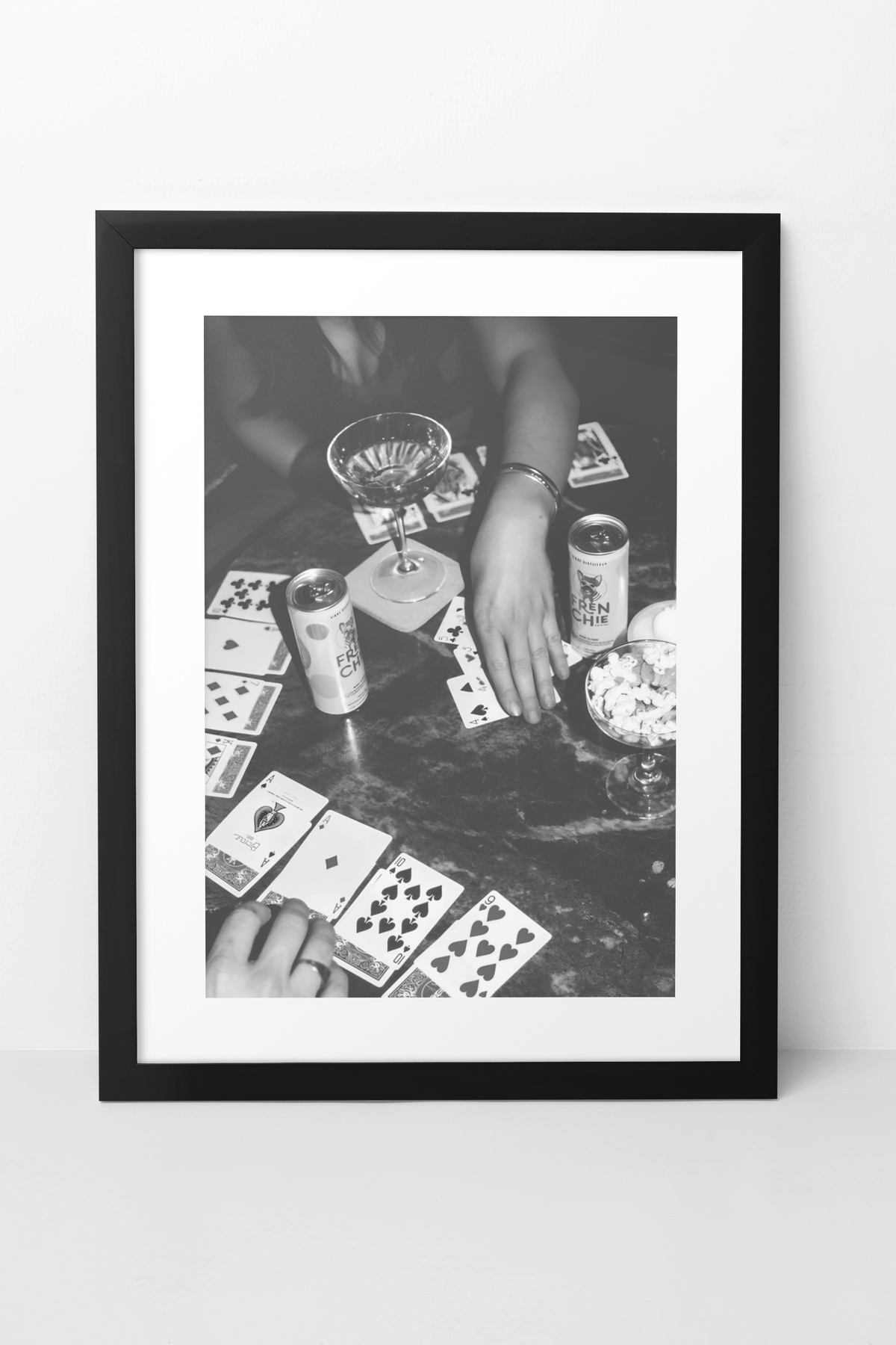 Vintage Cards Game On Bar Table Wall Mount | Timeless 90s Essentials Celebration Fashion Print
