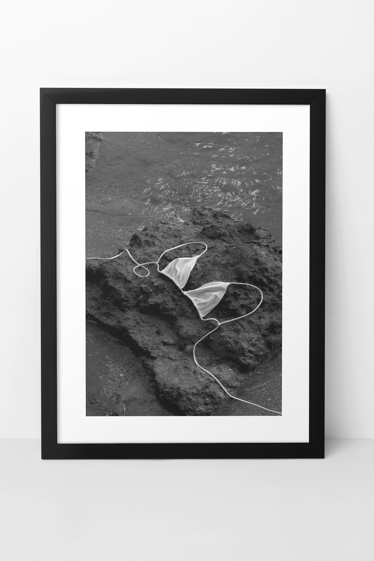 Endless Bikini Top On Beach Rocks Wall Art | Y2K Girly Apartment Fashion Print
