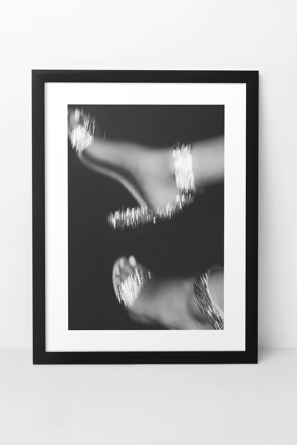 Minimalistic Sparkling Heels Illustration Wall Art | Timeless Fashion Girly Black & White Room Print