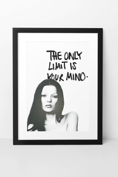 The Only Limit Is Your Mind Quote Saying Poster | Aesthetic Girly Chic Fashion Wall Art