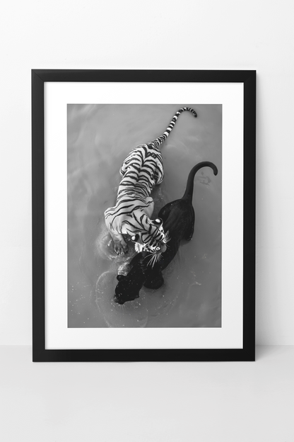 Timeless Leopard & Black Panther Portrait Wall Mount | Bold 90s Fashion Style Modern House Decor