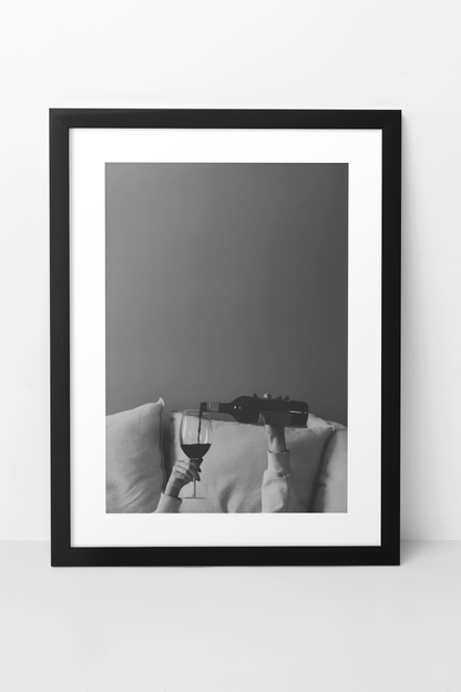Y2K Wine Pouring In Bed Morning Aesthetics Wall Art | Timeless Girly Apartament Fashion Poster