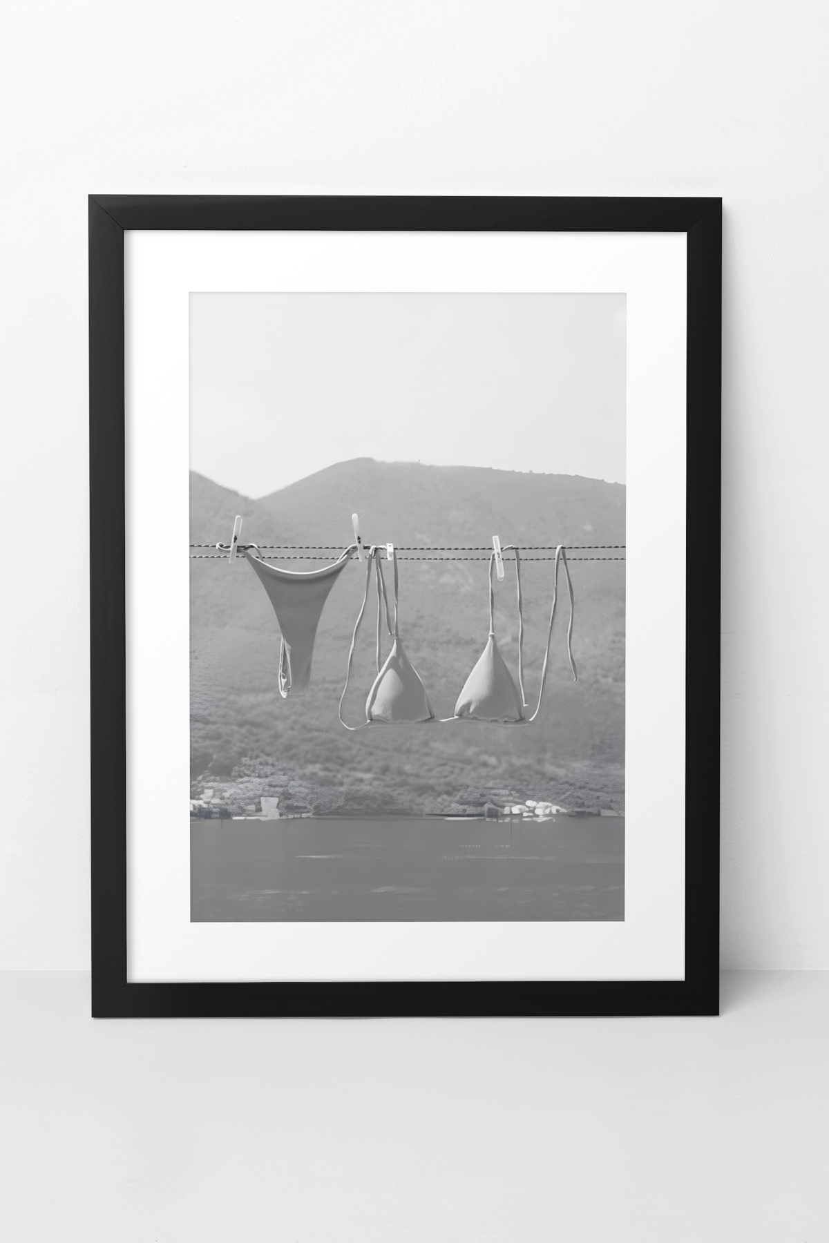Vintage Bikini Hang Drying On Beach Aesthetics Decor | Gift For Her, Coastal Summer Dorm Poster