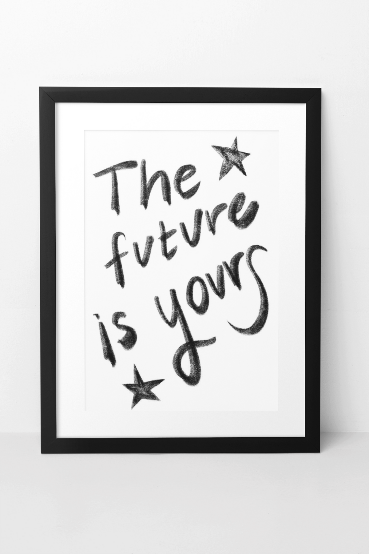 Zeitloses „The Future Is Yours“-Wandschild | Minimalistisches Schwarz-Weiß-Zitat-Poster