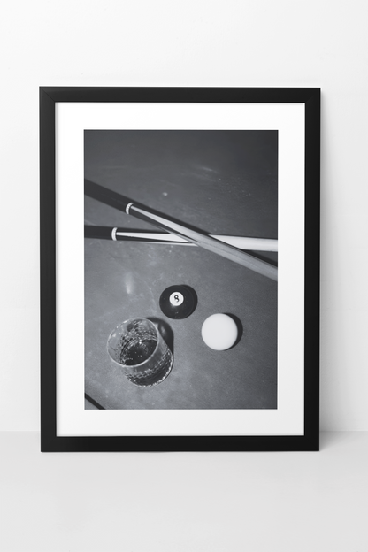 8 Ball Pool Table Game Illustration Wall Mount | Endless Fashion Aesthetics Room Decor