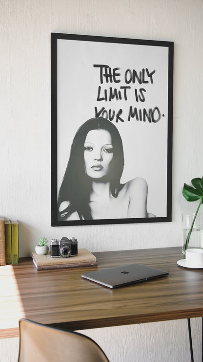 The Only Limit Is Your Mind Quote Saying Poster | Aesthetic Girly Chic Fashion Wall Art