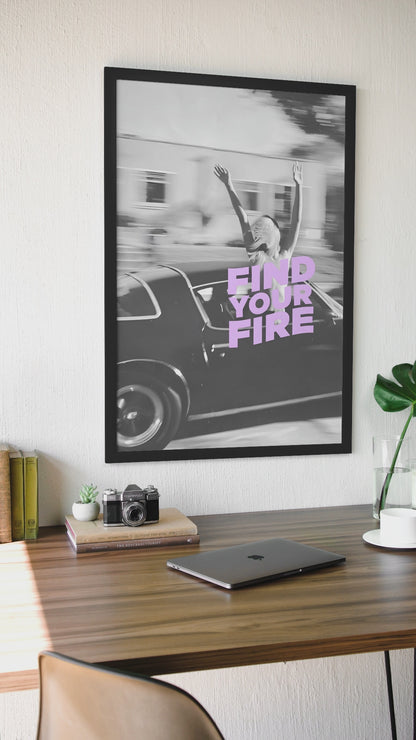 Find Your Fire Fashion Aesthetics Positive Spread Print | Y2K Girly Fashion Room Wall Mount