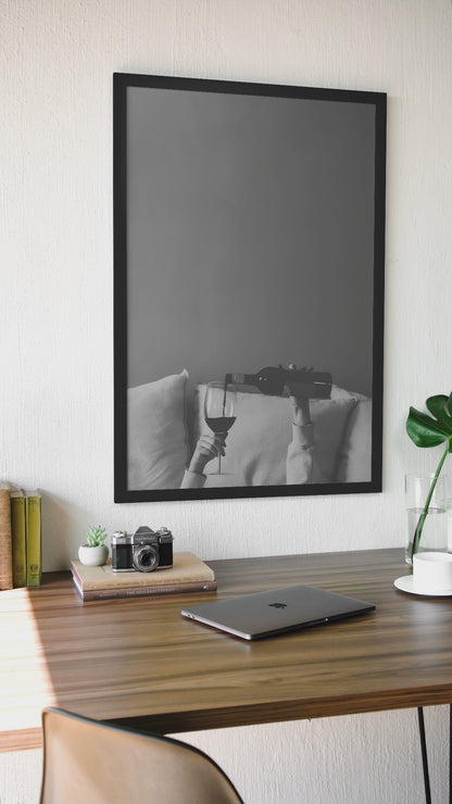 Y2K Wine Pouring In Bed Morning Aesthetics Wall Art | Timeless Girly Apartament Fashion Poster