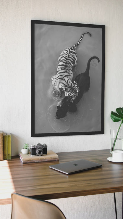Timeless Leopard & Black Panther Portrait Wall Mount | Bold 90s Fashion Style Modern House Decor